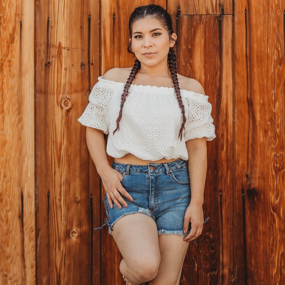 Denim Shorts with Frayed Hems